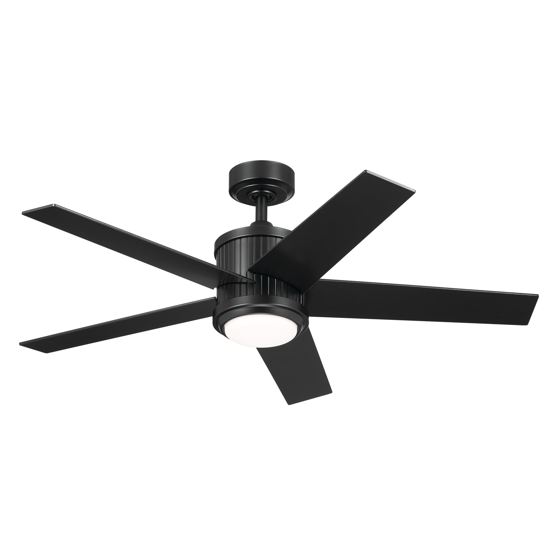 Kichler Brahm 48-in Integrated LED Satin Black with Satin Black Blades Ceiling Fan With Light - Remote Included ( 5 -Blade ) 5302498