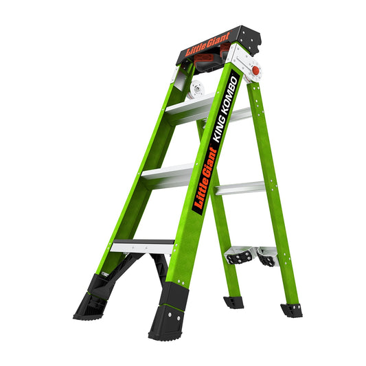 Little Giant Ladders King Kombo 2 4-ft Fiberglass Type 1aa- 375-lb Load Capacity Step Ladder 13470-071