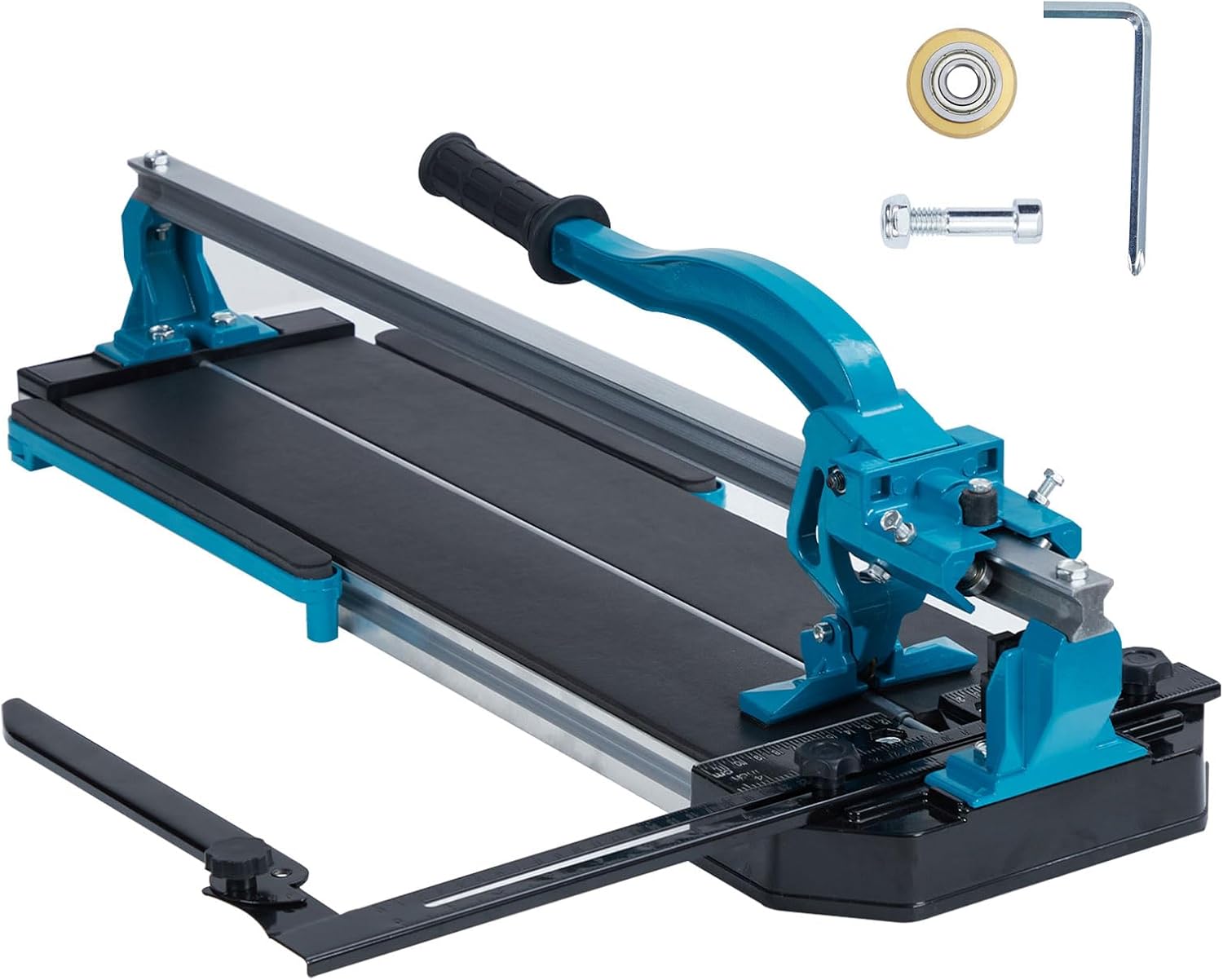 48 Inch Manual Tile Cutter Tool with Aluminium Alloy Frame, Single Rails, Tungsten Carbide Cutting Wheel, Laser Guide and Anti-Skid Feet for Precision Cutting of Porcelain Ceramic Wet Tile Saw
