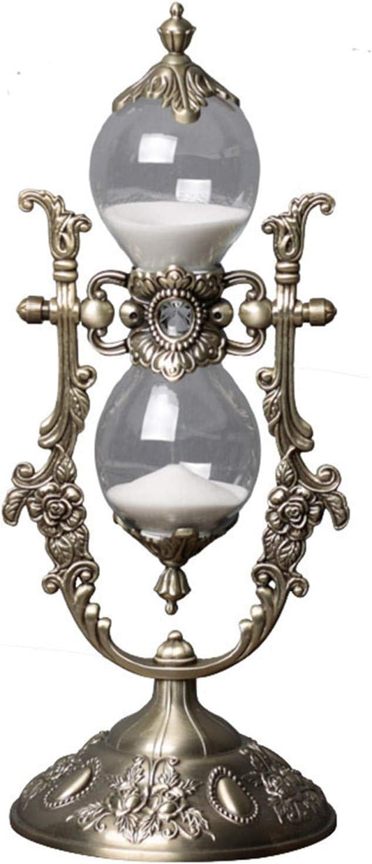 Hourglass Timer, 15 Minutes Embossed Golden Hourglass Timer,Used for Vintage Home Decoration, Office\/Desk Decoration, Kitchen Wedding Gifts (P1-G42U-8VJR)