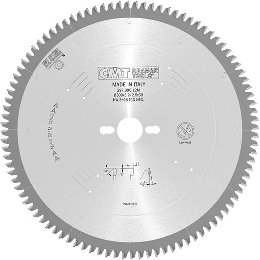 CMT Orange Tools 297.096.12M – Circular Saw Blade 300 x 3.2 x 30 z 96 tcg -6 Degrees Silent