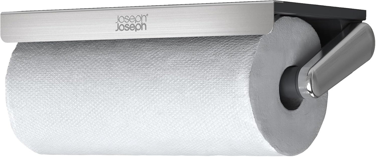Joseph Joseph RollGrip Under Cabinet Paper Towel Kitchen Roll Holder, Space-Saving, Fits up to 5.5" Diameter Rolls