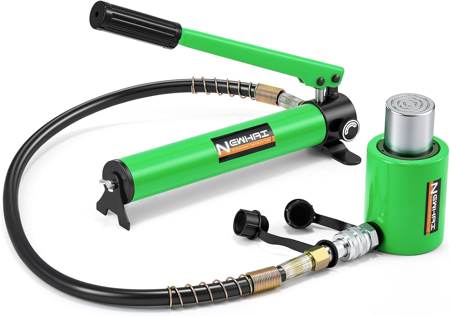 Newhai Hydraulic Porta Power Kit 20 ton Hydraulic Ram Jack + cp-180 Hand Pump Hydraulic Lifting Cylinder Tool Retract Automatically for Industrial Factory DIY Use