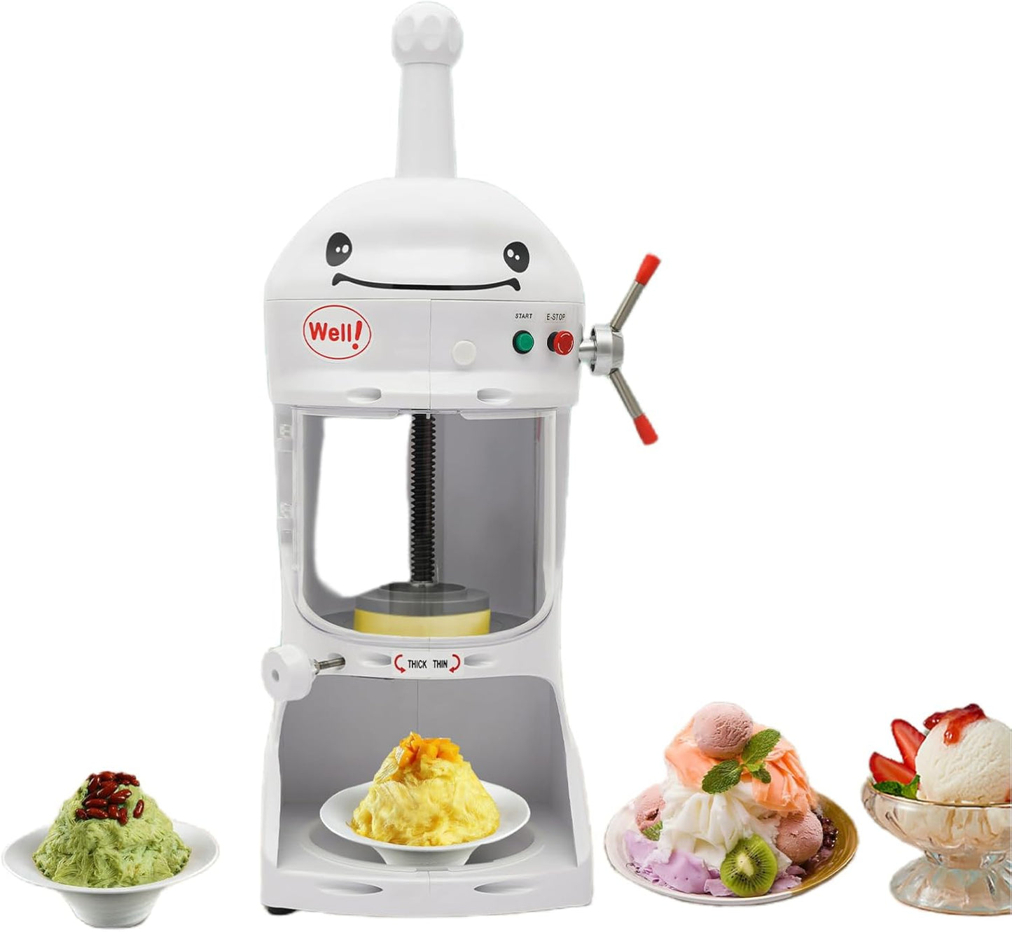 Electric Ice Cream Shaver Machine 110V Shaved Ice Machine Commercial Snow Cone Maker Ice Crusher Ice Shaving Machine for Family, Restaurants, Milk Tea Shop, Coffee Shop or Bars