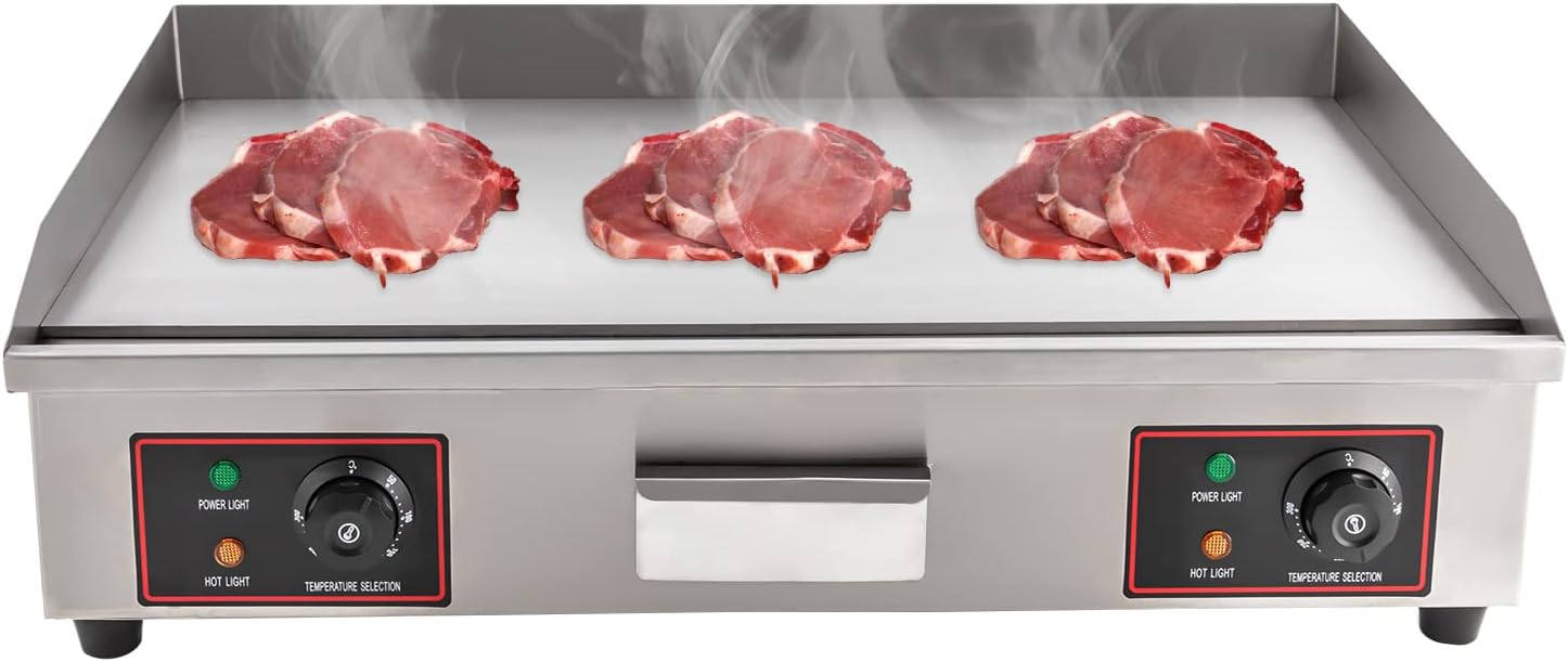 3000W Commercial Electric Griddle 110V Electric Blackstone Griddle Countertop Flat Top Grill BBQ Teppanyaki Cooking Griddle Pancake Maker for Home, Restaurant