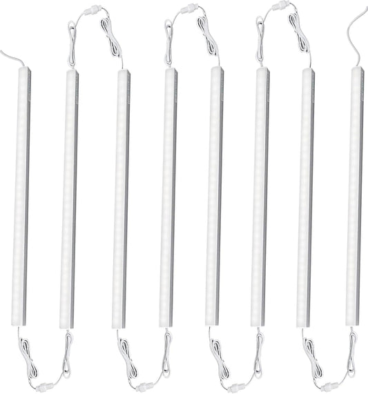 Cefrank Under Cabinet Lighting, 8pcs 12" V-Shape Linkable LED Light Bars for Kitchen Cabinet, Showcase Display, Shelf - 16Watt 1600Lumens - Pure White (6000K)