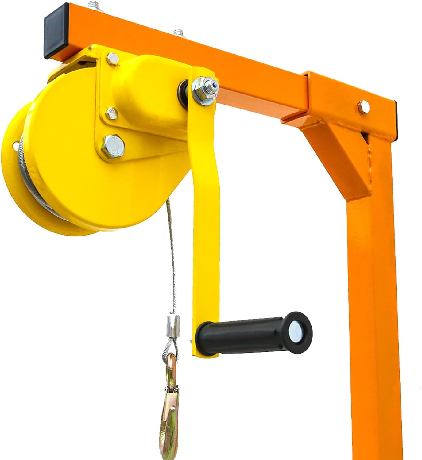 RQR Air Conditioning Crane, Hand Winch Combo, 50 FT Lifting Height Outside Installation Lifting Tool Kit, 450 LBS Load Capacity, for Mini Split, Roof Garage Installation