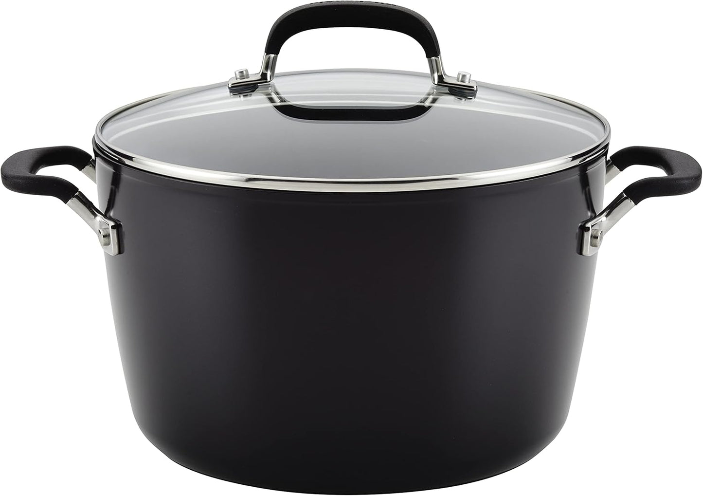 KitchenAid 84805 Hard Anodized Nonstick Stockpot with Lid, 8 Quart - Onyx Black