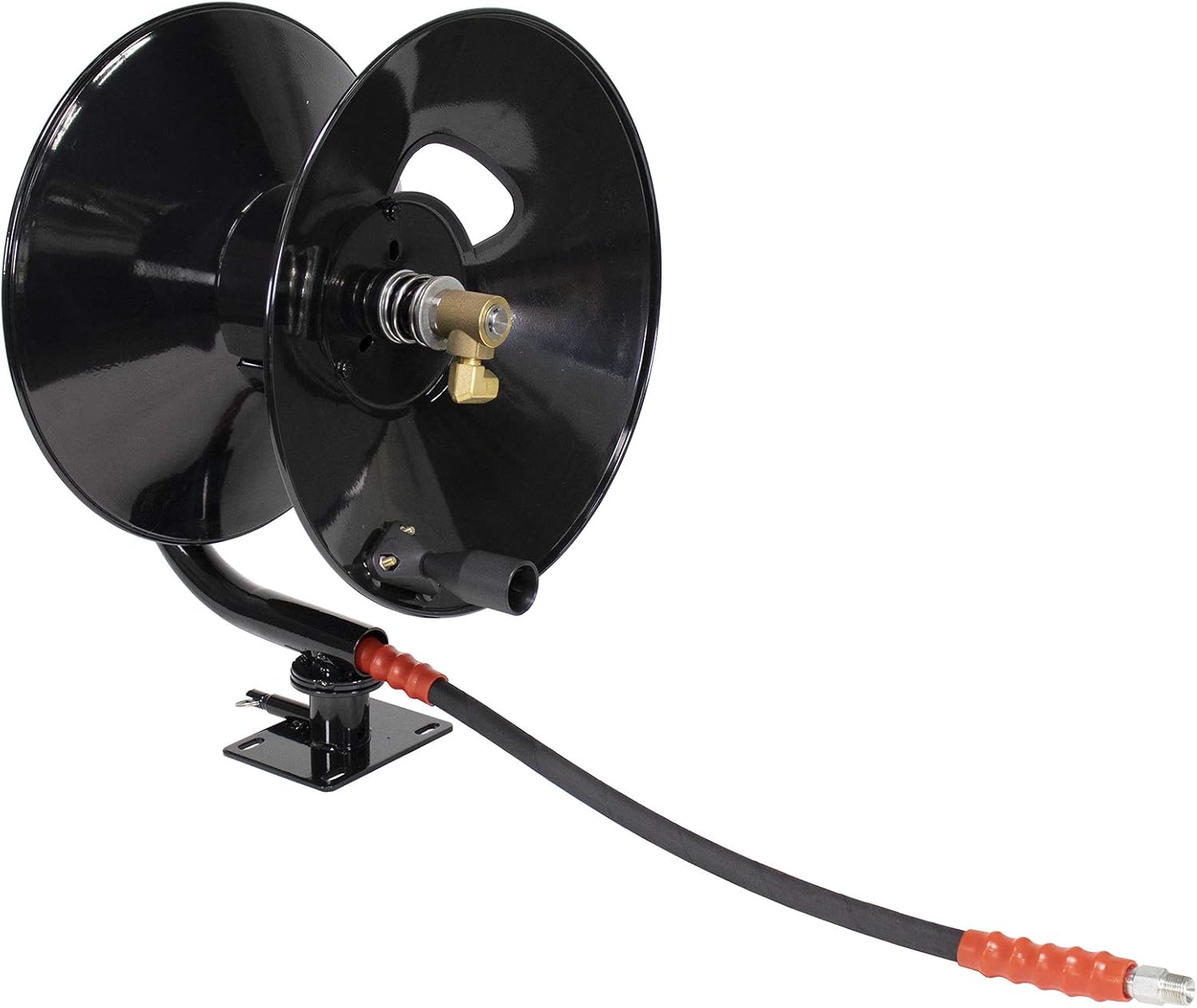 Erie Tools 5100 PSI 3/8" x 100' Pressure Washer Hose Reel with 360 Degree Swivel Base