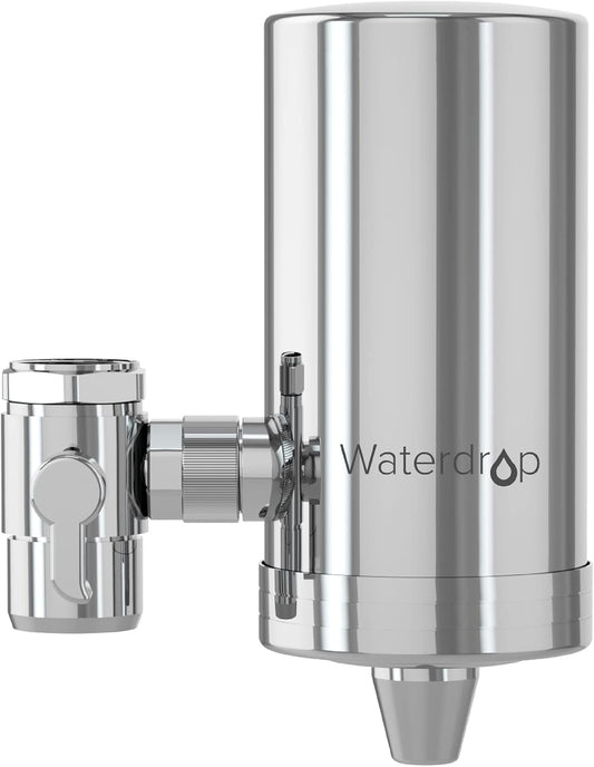 Waterdrop Water Filter for Sink Faucet, 360° Rotating Stainless Steel, NSF Certified Water Purifier for Kitchen Sink, 3 Months Long Lasting Tap Water Filter, Reduce Chlorine, 1 Filters