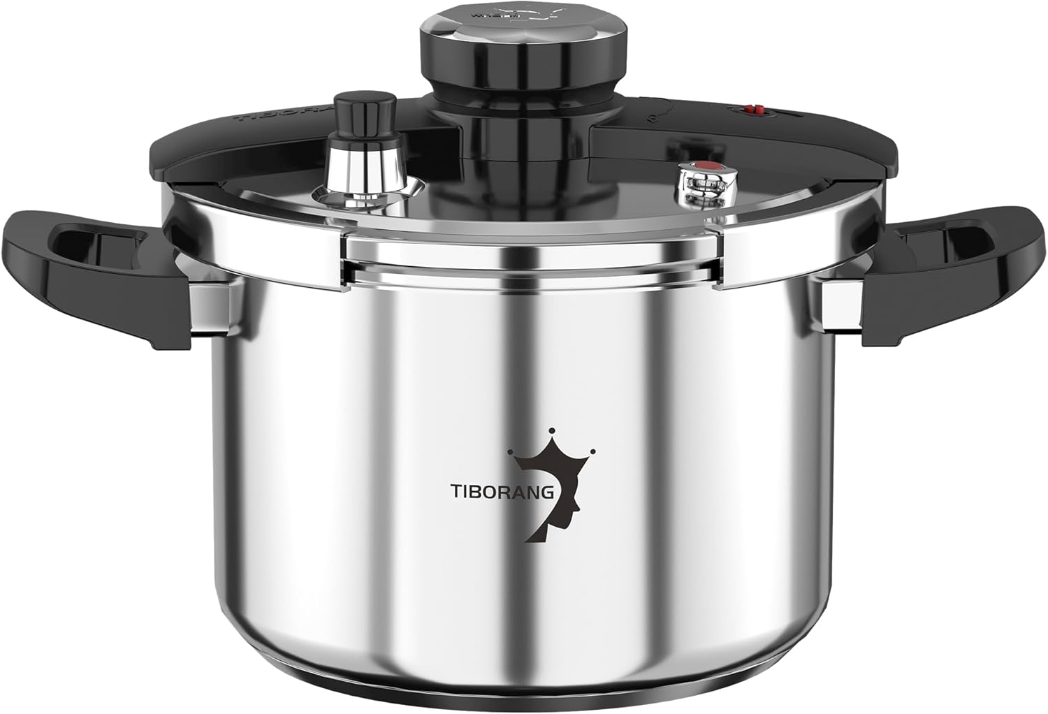 TIBORANG 6.3 QT Stainless Steel Pressure Cooker, [Multi-Cooker for Gas & Induction Stove] [Saves 70% Cooking Time] [One-Hand Operation], Family Size for 2-3 People, Olla de Presion