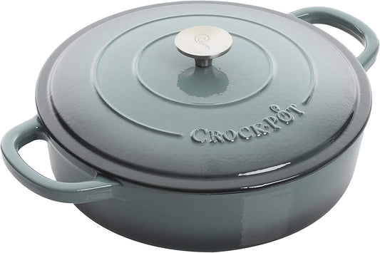 Crock-Pot Crock Pot Artisan Enameled Cast Iron Braiser W\/Lid, 5 Quart, Slate Gray
