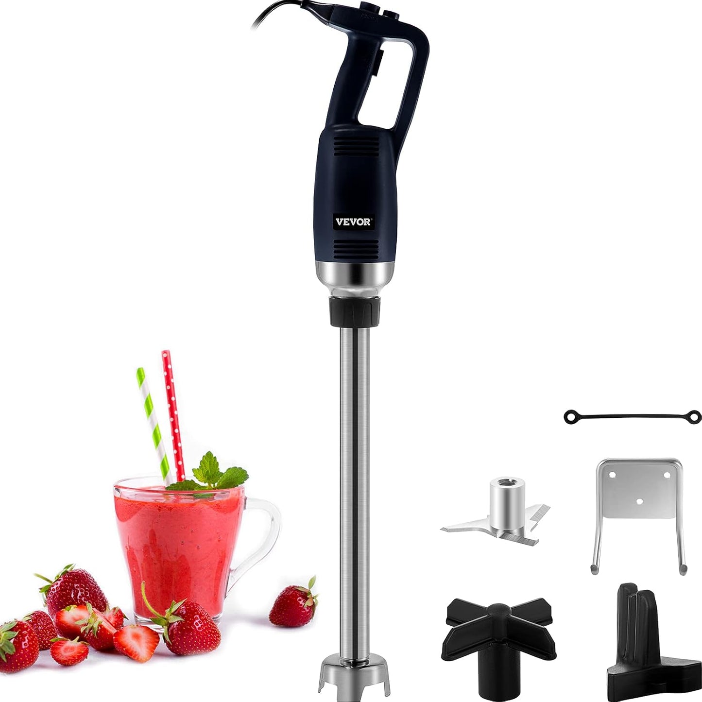 VEVOR Commercial Immersion Blender 750W Variable Speed Heavy Duty Hand Mixer 304 Stainless Steel Hand Blender (19.7")