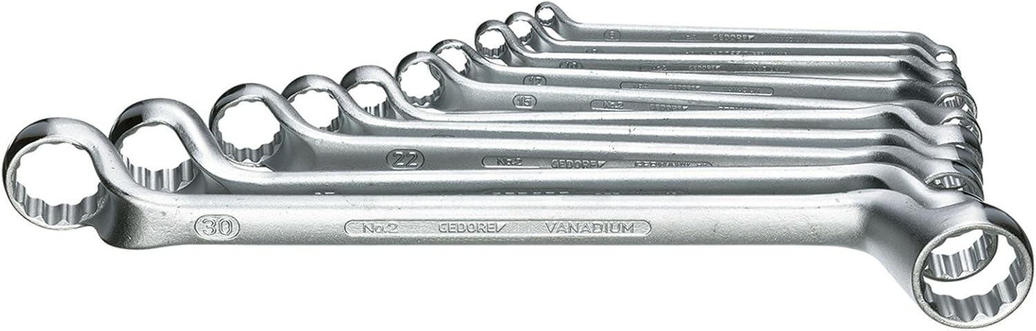 10 Piece Double Ended Ring Spanner Set Size: 6-32mm
