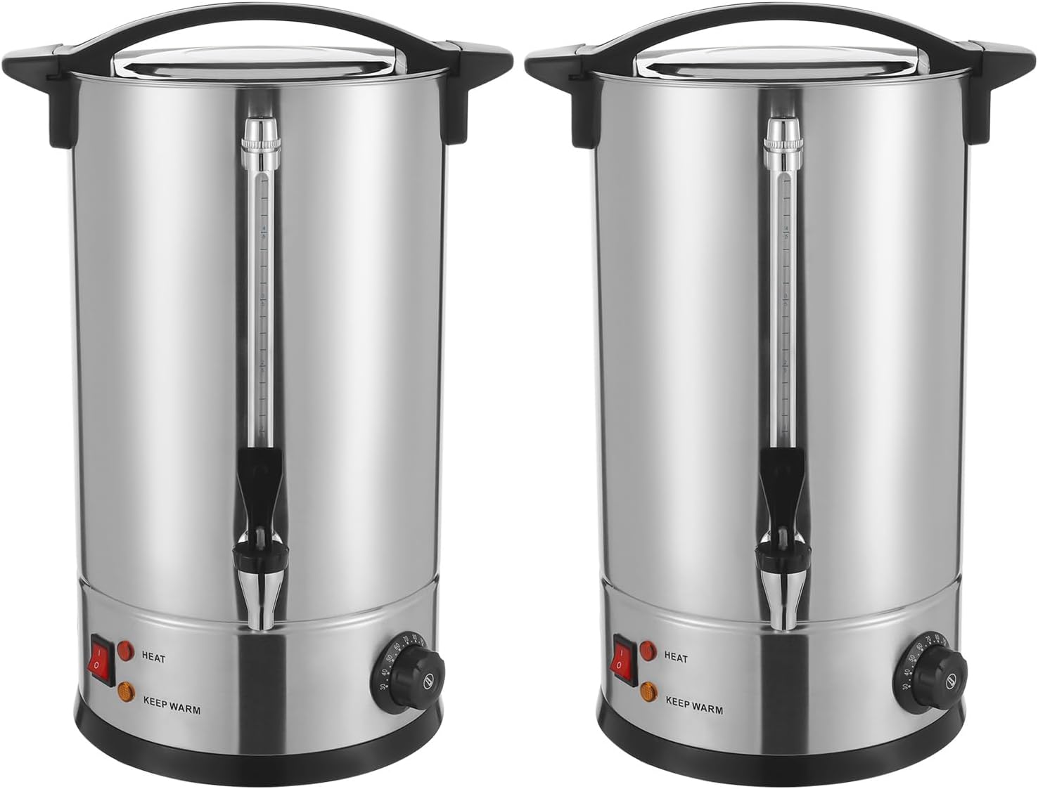JOMCYDM 2 Pack Commercial Coffee Urn 14L 70Cup Dual Wall Stainless Steel Coffee Maker Electric Coffee Percolator Hot Beverage Dispenser for Fast Brew, Catering, Wedding, Party