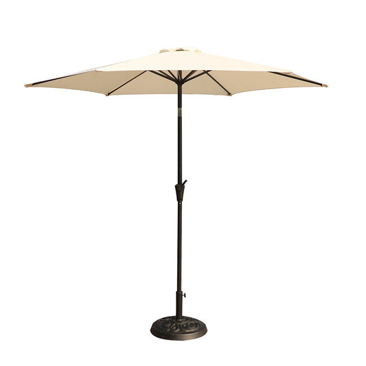 Sunrinx 8.8-ft Aluminum White Market Patio Umbrella with Base