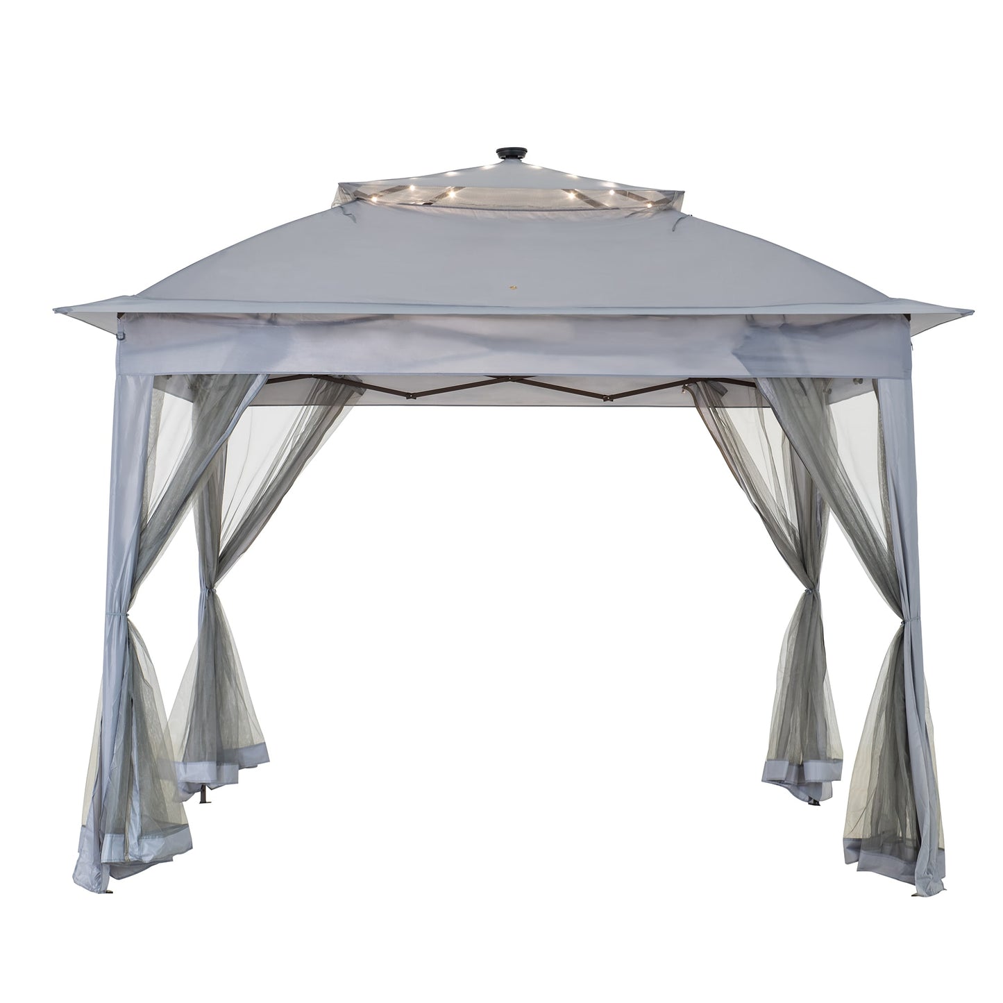 Sunjoy 10.83-ft x 10.8-ft Gray Gazebo with Soft Top Roof