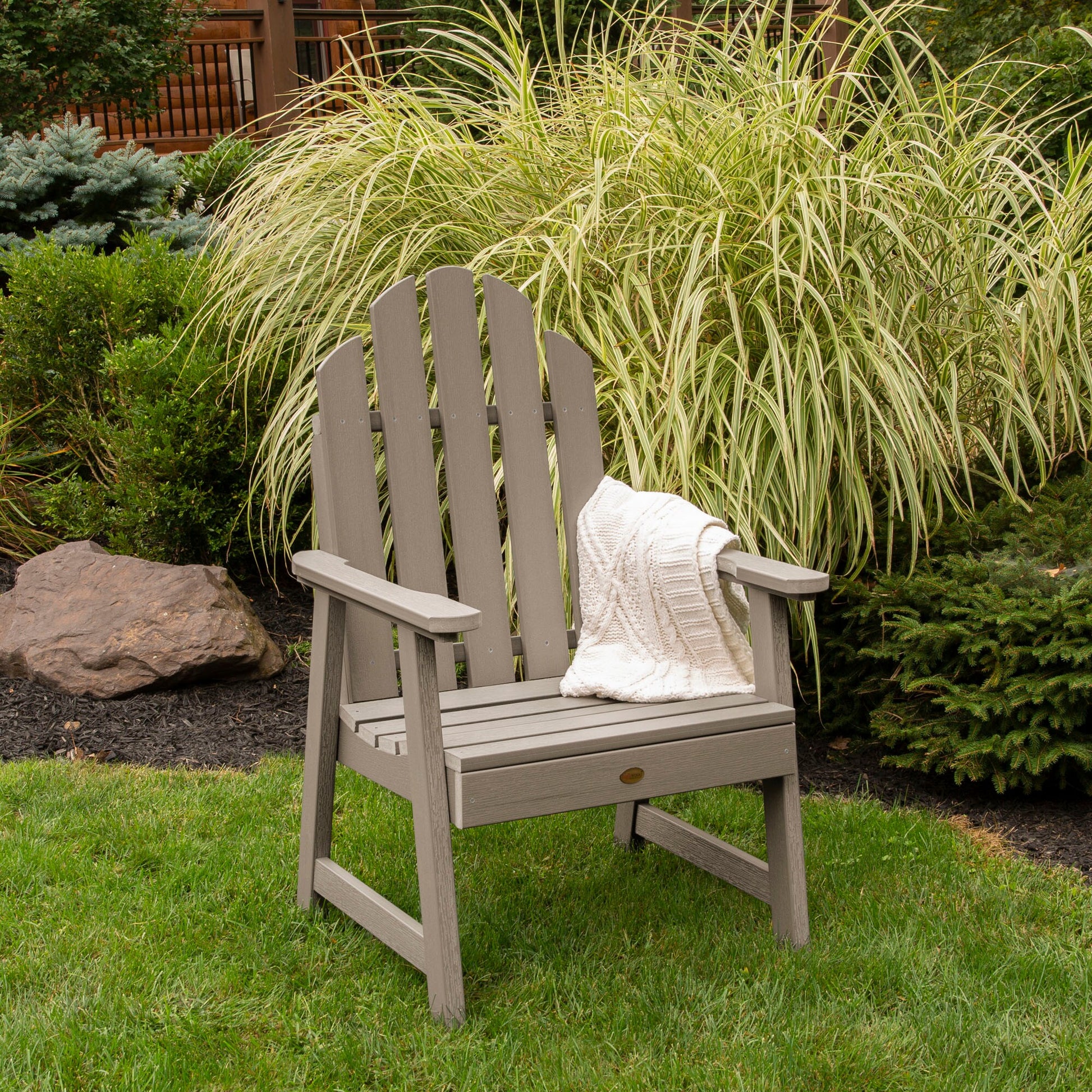 highwood Westport Woodland Brown Poly-lumber Frame Stationary Conversation Chair with Slat Seat