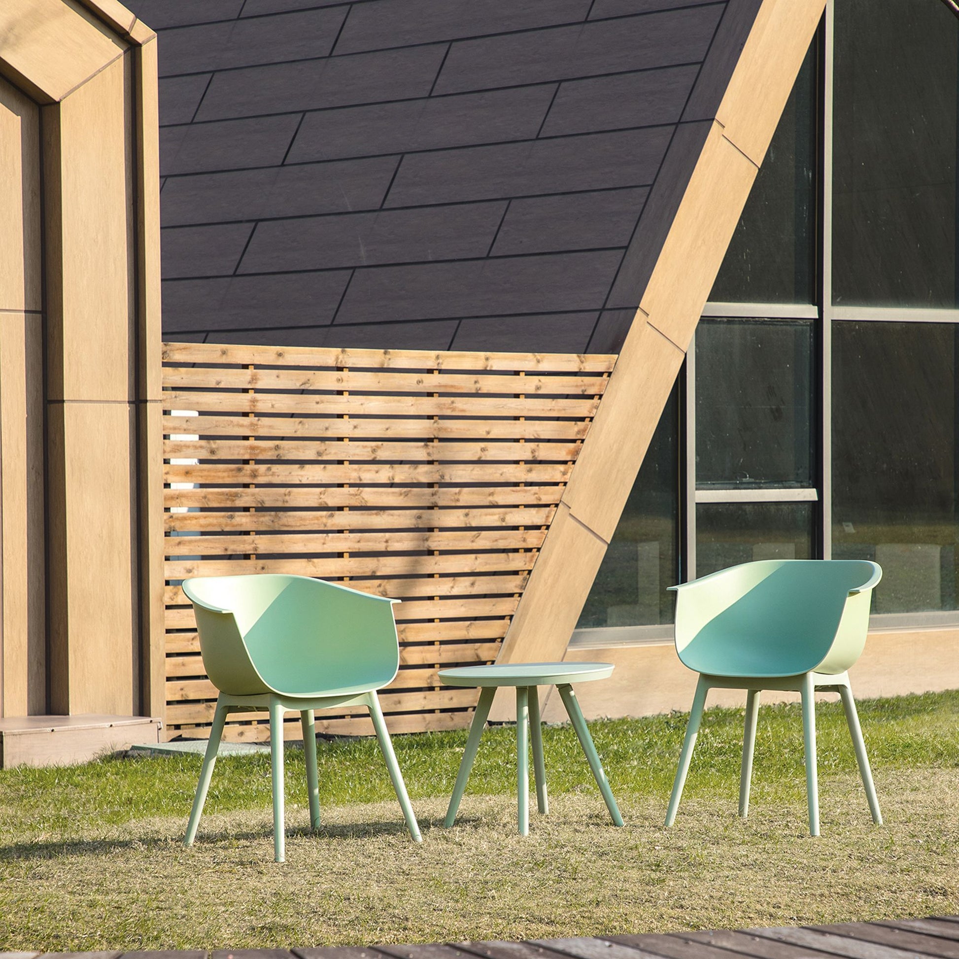 Yiekholo 3 -Piece Patio Conversation Set with Green