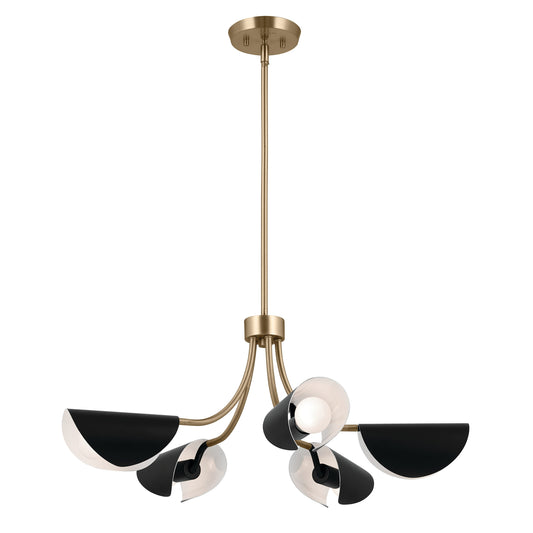 Kichler Arcus 5 -Light Gold Mid-century For Use in Bedrooms, Dining Rooms, Foyers, Kitchens, Living Rooms Chandelier 5384735