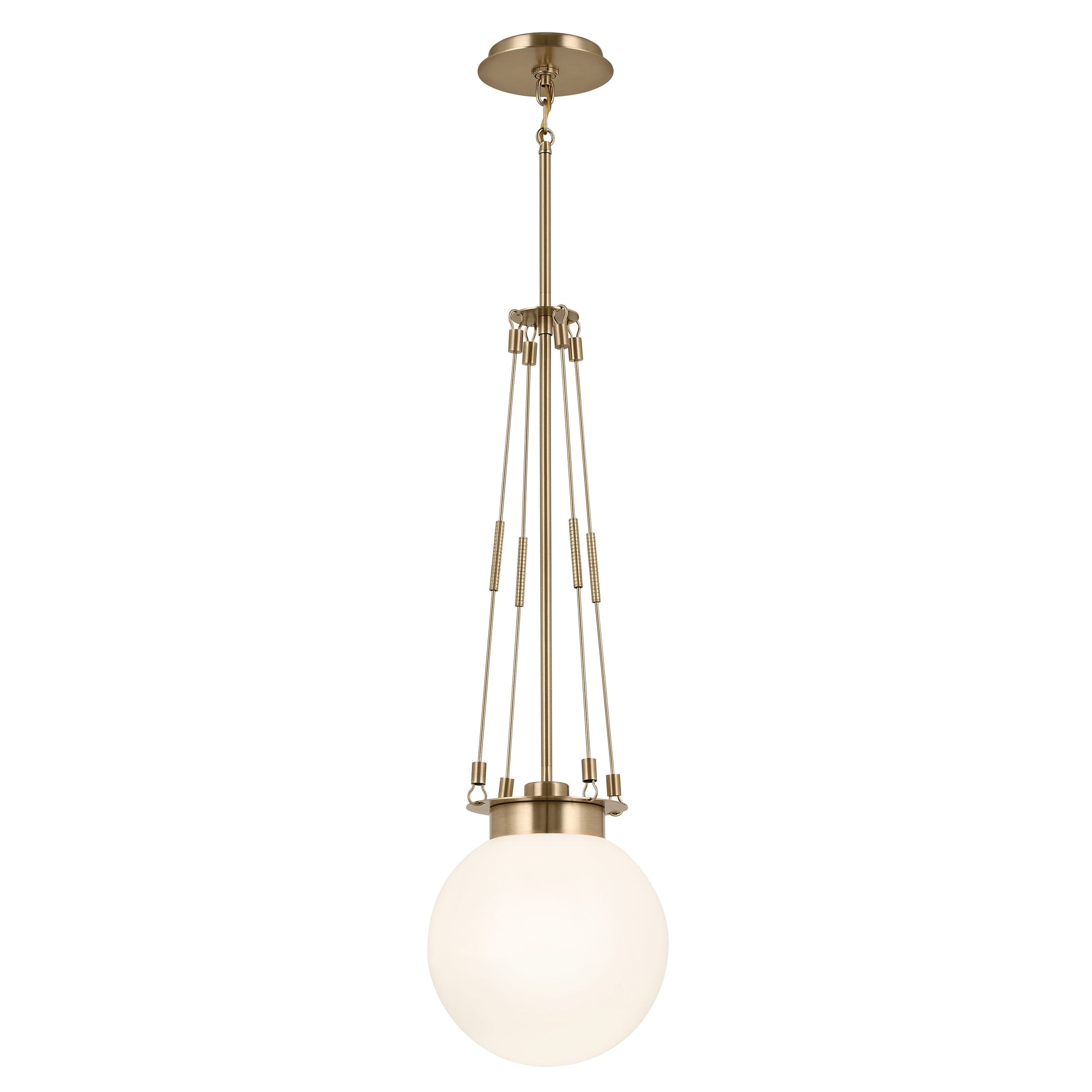 Kichler Albers 1 -Light Champagne Bronze Modern/contemporary Opal glass Globe Large Hanging Pendant light 5384718