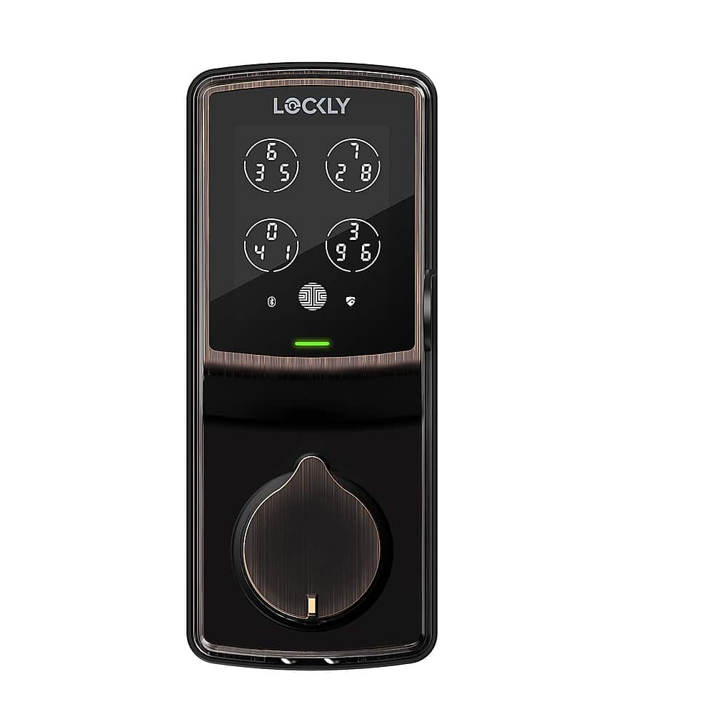 Lockly - Secure Pro Smart Lock Wi-Fi Replacement Deadbolt with 3D Biometric Fingerprint/Keypad/Voice Control Access - Venetian Bronze