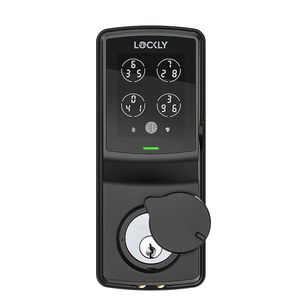 Lockly - Secure Pro Smart Lock Wi-Fi Replacement Deadbolt with 3D Biometric Fingerprint/Keypad/Voice Control Access - Matte Black