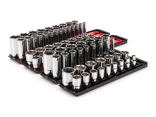 TEKTON 1/2-in Drive Standard (SAE) and Metric Shallow/Deep Socket Set (78-Pieces) SHD92215
