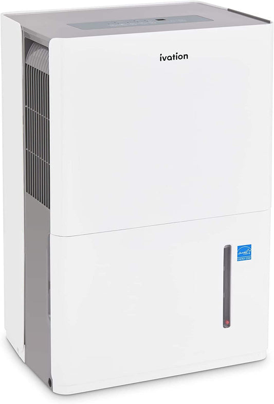 Ivation 50-Pint 2-Speed Dehumidifier ENERGY STAR (For Rooms 3001+ sq ft) IVAMDH50