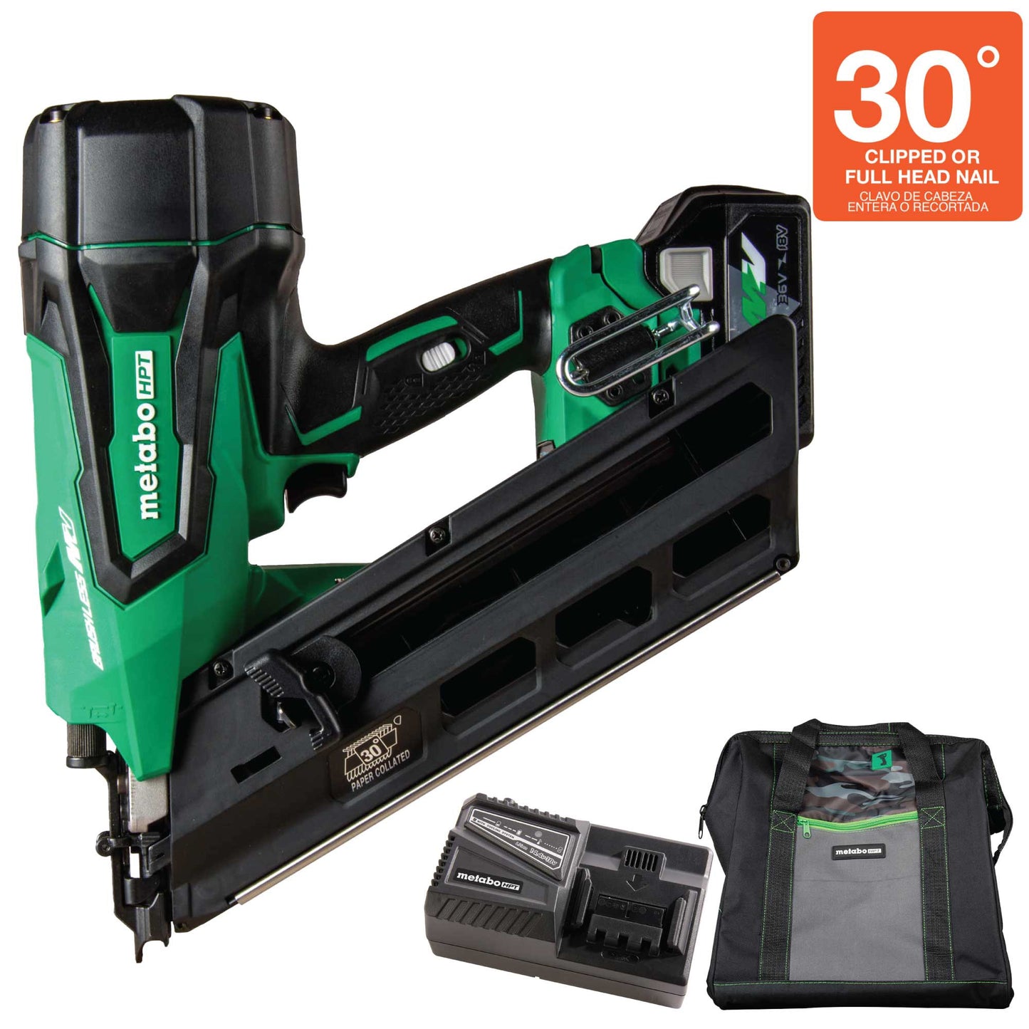 Metabo HPT Multi 3.5-in 30-Degree Cordless Framing Nailer (Battery & Charger Included) NR3690DCM