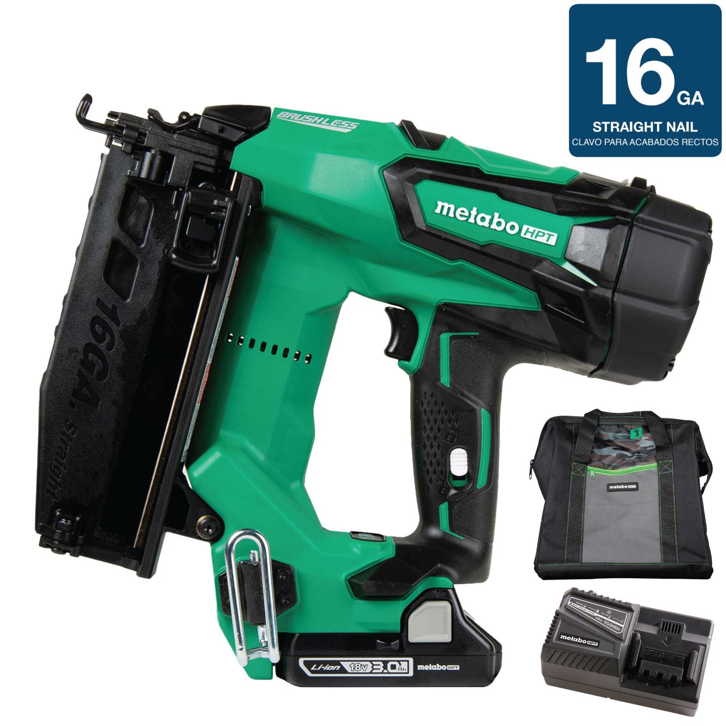 Metabo HPT 2-1/2-in 16 -Gauge Cordless Straight Finish Nailer (Battery Included and Charger Included)