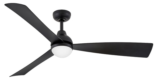 Hinkley Una 56-in Integrated LED Smart Matte Black with Matte Black Blades Propeller Ceiling Fan With Light - Remote Included ( 3 -Blade ) 5528814