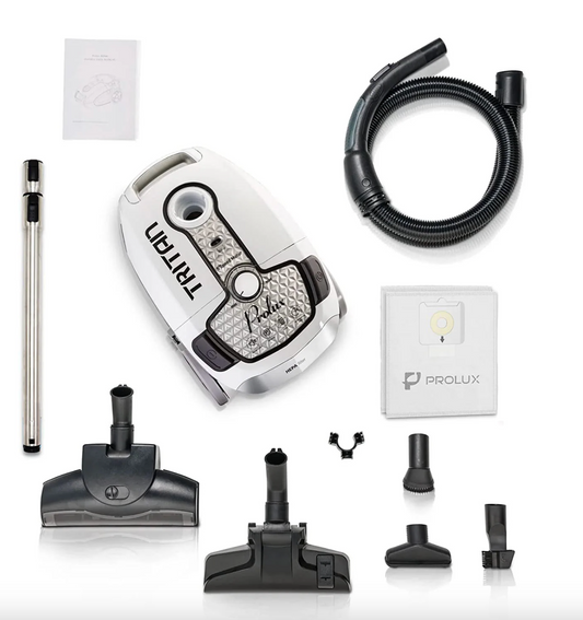 Prolux Tritan Pet Canister Vacuum, HEPA Filter, Powerful 12 Amp Motor, Lightweight, Sealed Hard Floor Vacuum TRITAN_WHITE