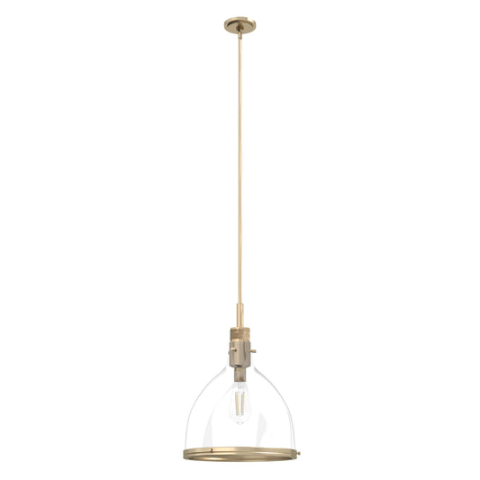 Hunter Van Nuys 1 -Light Alturas Gold Transitional Clear glass Dome Medium Hanging Kitchen island light 4963898