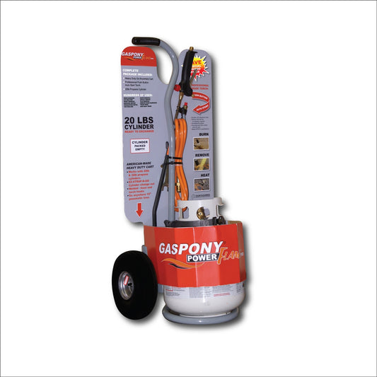 Gaspony Power Flame Propane Torch Kit - 31-in Overall Length, Self Igniting, Heavy Duty Cart, Ideal for Weed Burning, Ice Melting, and More TBH PFP