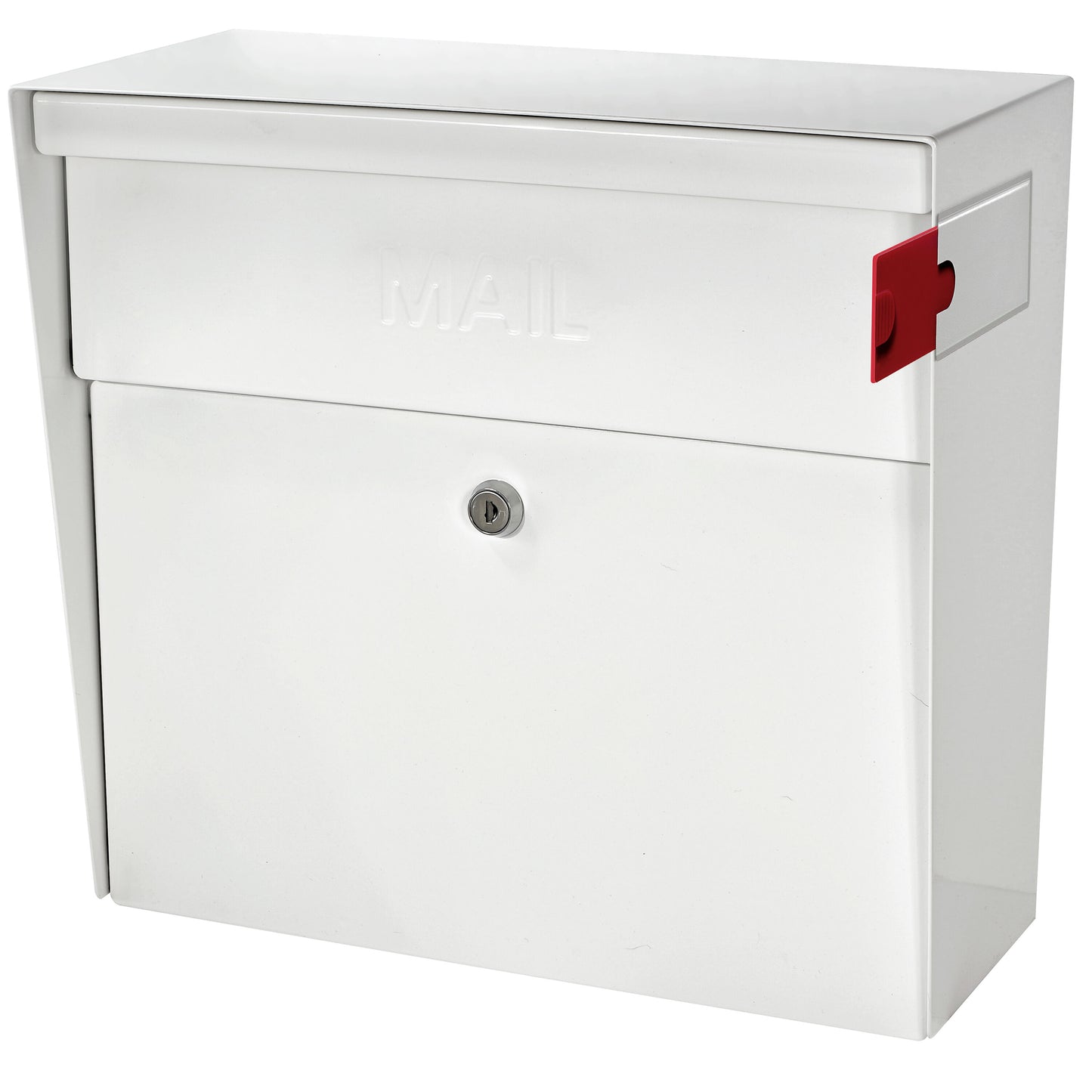 Mail Boss Wall Mount White Metal Large Lockable Mailbox 7169