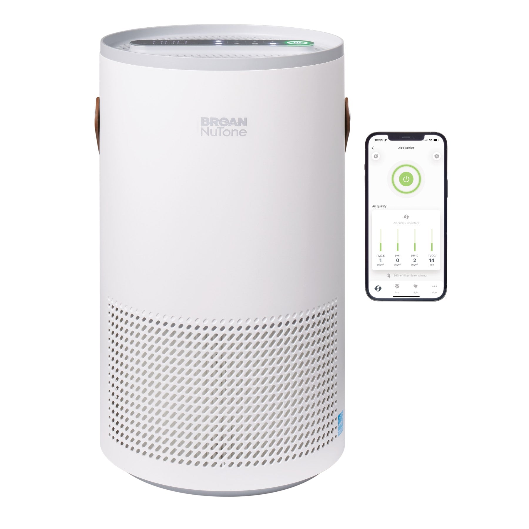 Broan-NuTone 5-Speed Smart White True HEPA Air Purifier (Covers: 236-sq ft) BNAP-100