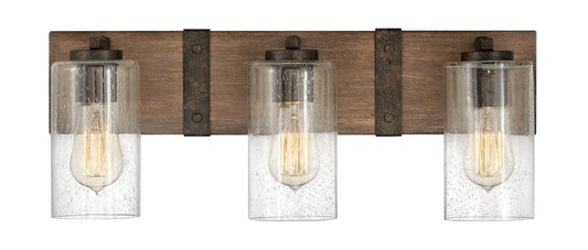 Hinkley Sawyer 22-in 3 -Light Matte Brown Rustic Vanity light 5663120