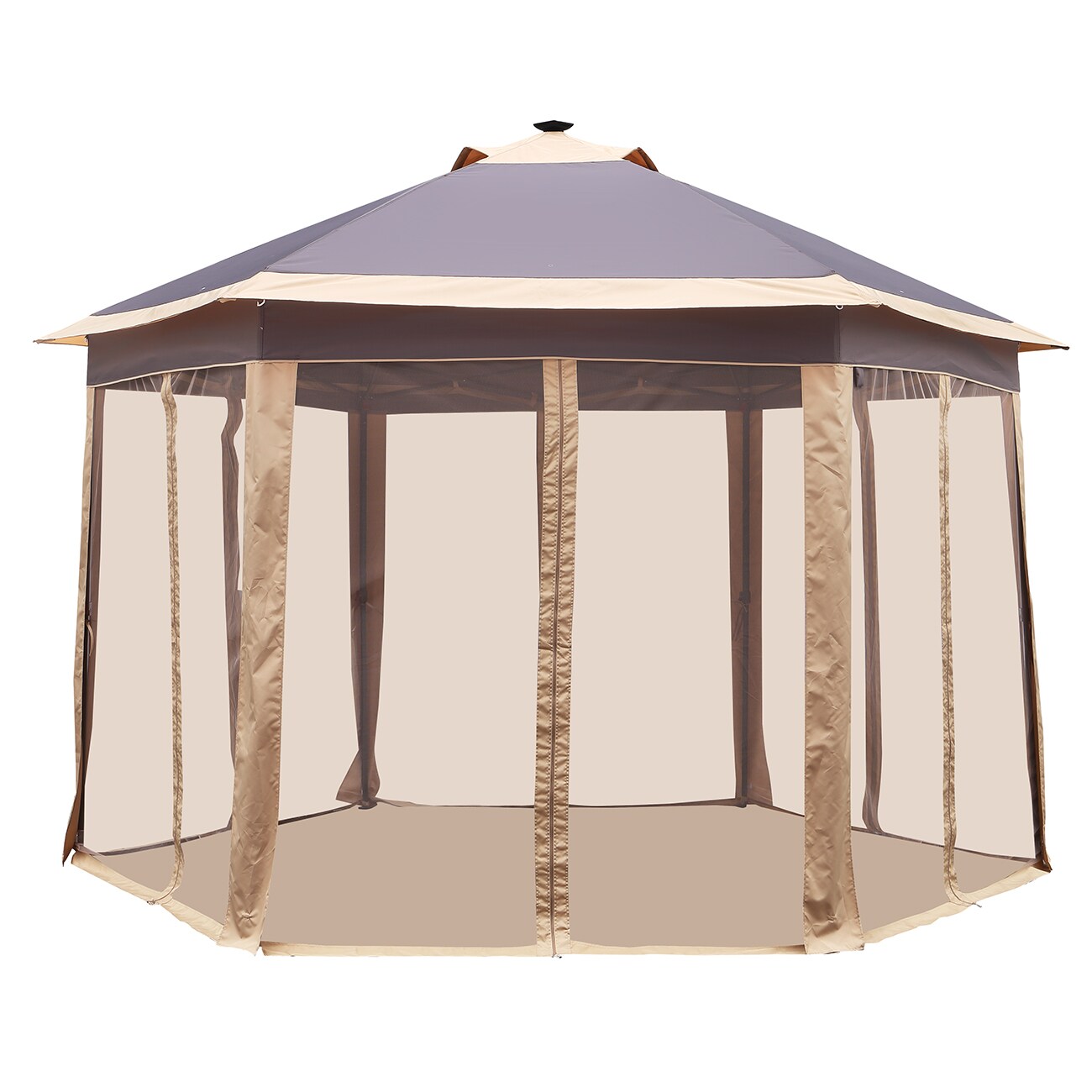 GDY 12-ft x 10-ft Hexagon Brown Pop-up canopy