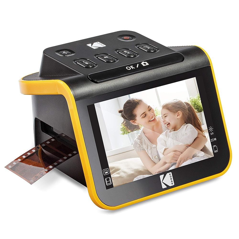 Kodak - Film & Slide Scanner, 5” LCD Screen, Portable Photo Viewer Convert Old Film Negatives & Slides to JPEG Digital Photos - Black