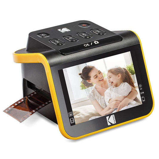 Kodak - Film & Slide Scanner, 5” LCD Screen, Portable Photo Viewer Convert Old Film Negatives & Slides to JPEG Digital Photos - Black