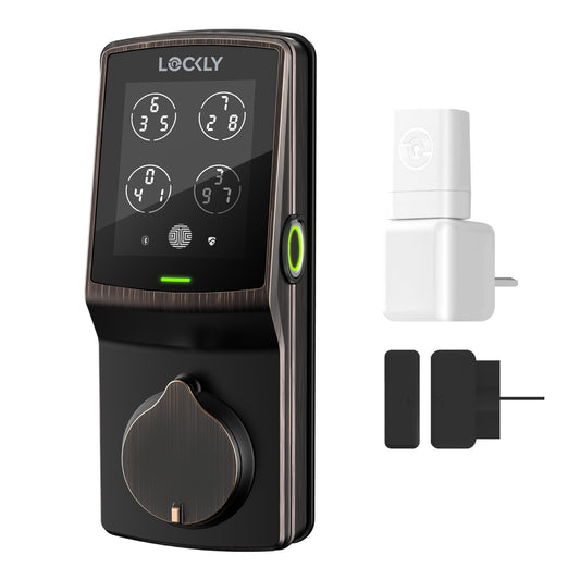 Lockly Secure PRO Venetian Bronze Smart Lock Electronic Deadbolt with Wifi Bluetooth and Fingerprint Touchscreen Keypad PGD728W-VB