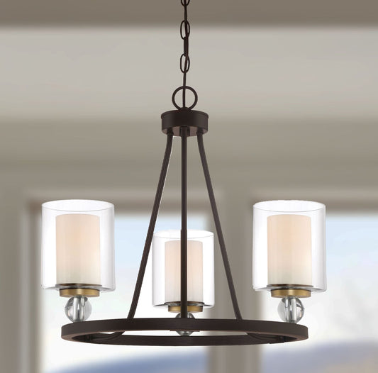 Minka Lavery Studio 5 3 -Light Multiple finishes Multiple colors Transitional For Use in Bedrooms, Dining Rooms, Foyers, Living Rooms Chandelier 1664196