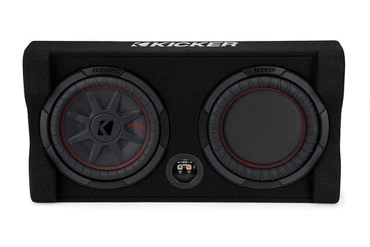 KICKER - CompRT Down-Firing 10” Dual-Voice-Coil 2-Ohm Loaded Subwoofer Enclosure - Black