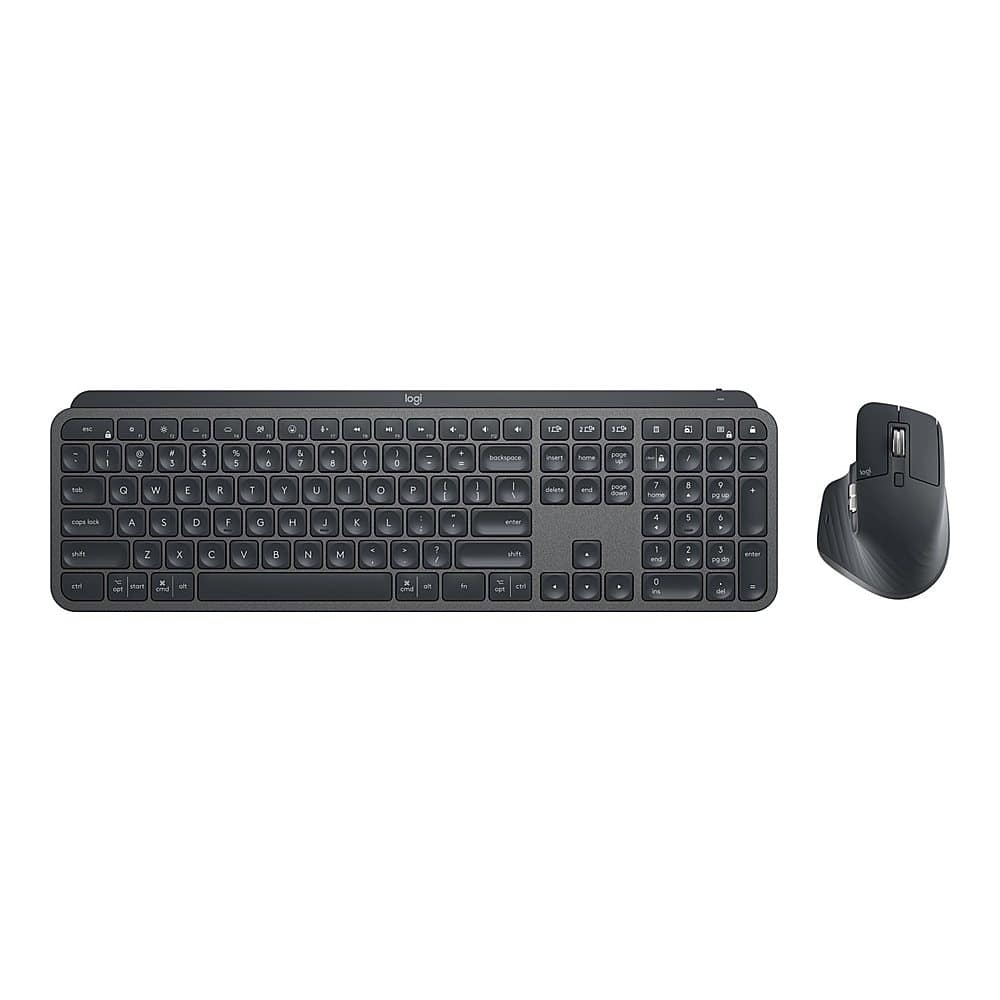 Logitech - MX Keys Combo for Business Full-size Wireless Keyboard and Mouse Bundle for Windows/Mac/Chrome/Linux - Graphite