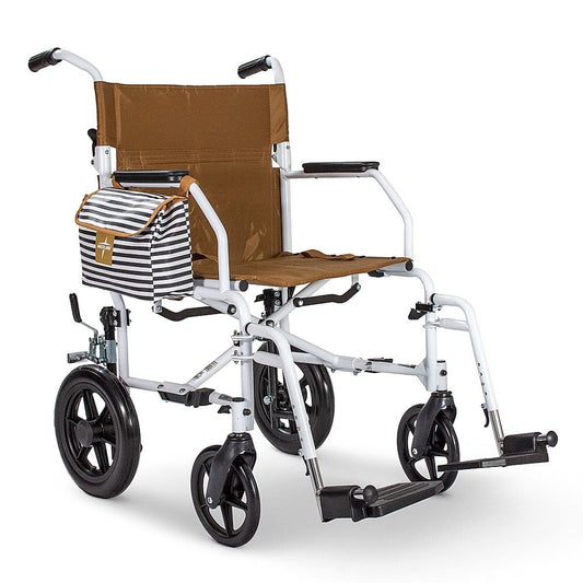 Medline - Foldable Transport Chair with Microban - White