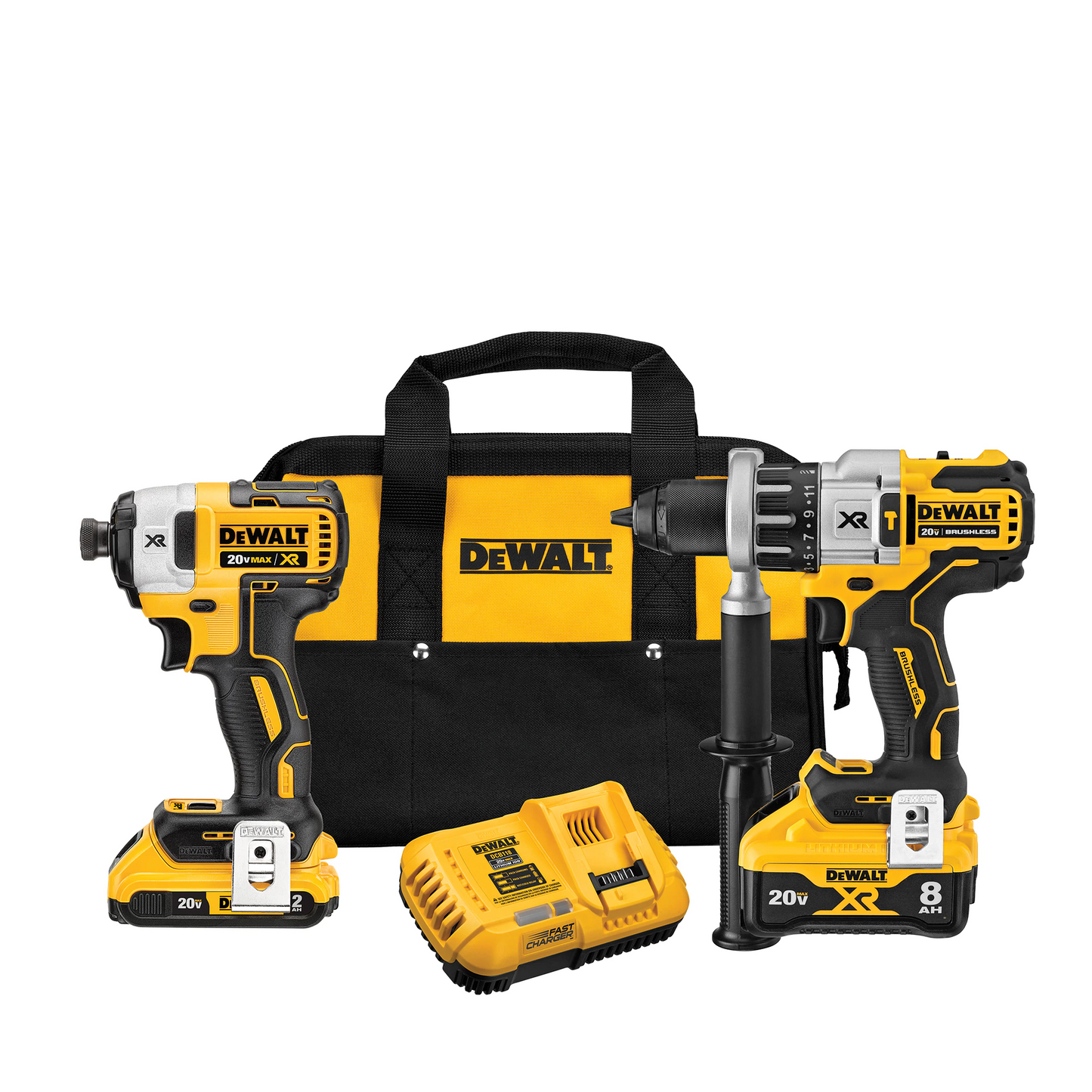 DEWALT XR POWER DETECT 2-Tool 20-Volt Max Brushless Power Tool Combo Kit with Soft Case (2-Batteries and charger Included) DCK299D1W1