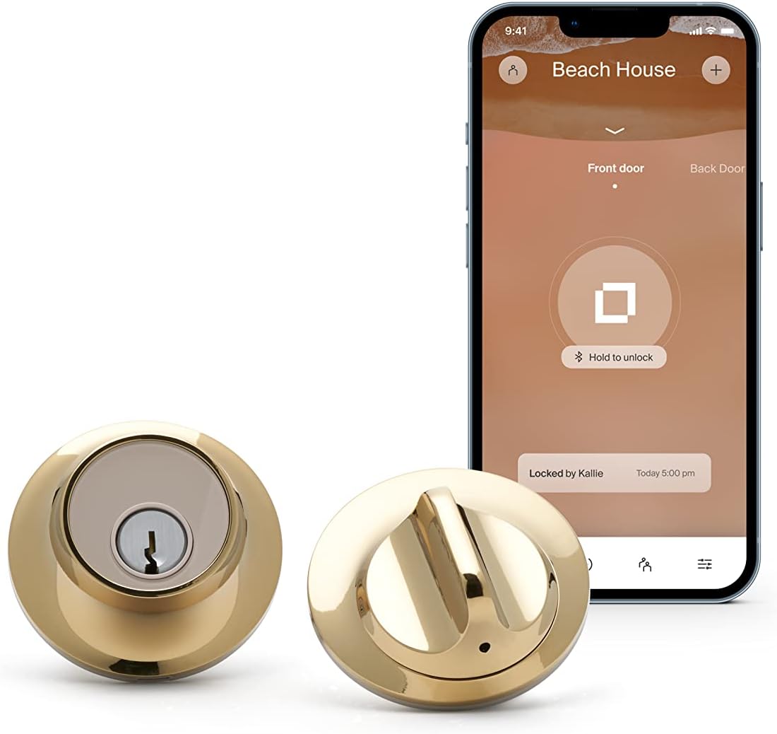 Level Lock- Touch Edition Smart Lock Polished Brass Smart Lock Electronic Deadbolt Bluetooth C-L13U