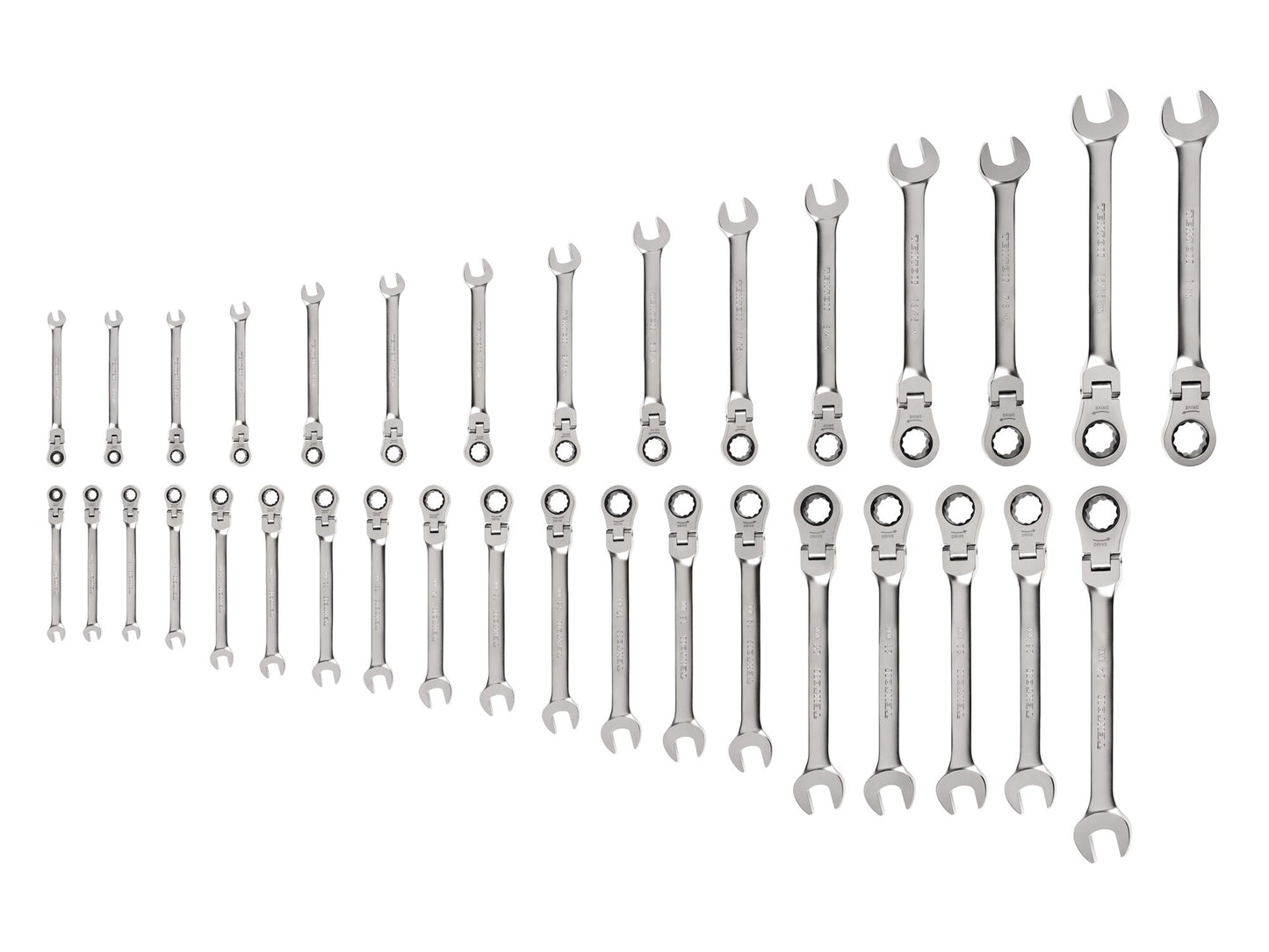 TEKTON 34-Piece Set Standard (SAE) and Metric Flexible Head Ratchet Wrench WRC95005