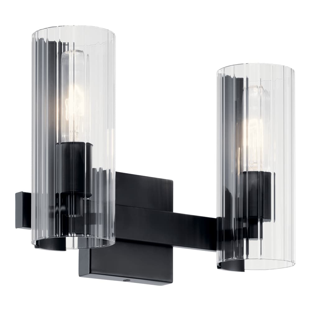 Kichler Jemsa 13.75-in 2 -Light Black Modern/contemporary Vanity light 5696833